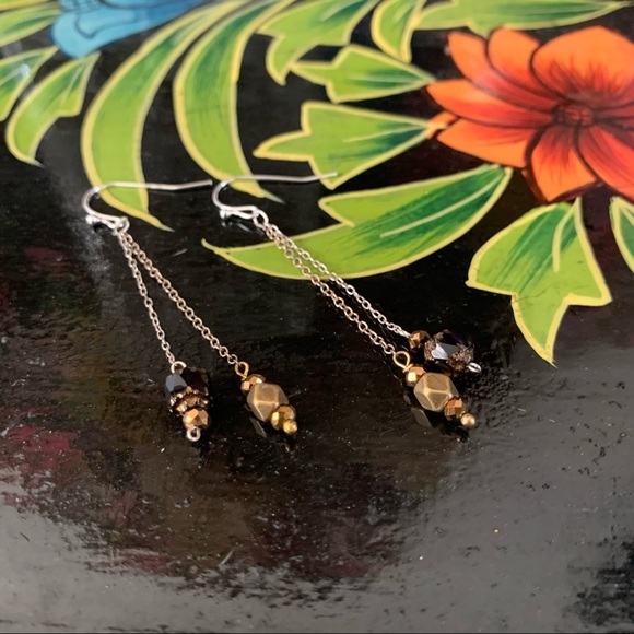 Lovely Star Vtg Cathedral Drop Earrings - Picture 8 of 11